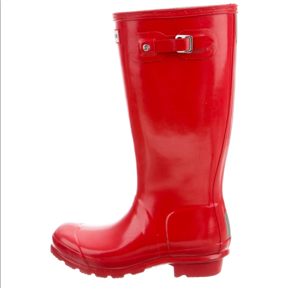 Hunter red rubber rain boots 5 - Picture 2 of 8